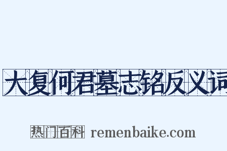 大复何君墓志铭反义词是什么意思的图片